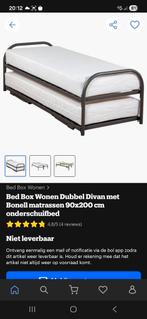 Dubbel divan, Ophalen of Verzenden, Zo goed als nieuw, Eenpersoons, Hout