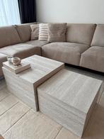 Set van 2 travertijn salontafels van JYSK, Huis en Inrichting, Tafels | Salontafels, Ophalen, Overige materialen, Gebruikt, 50 tot 100 cm