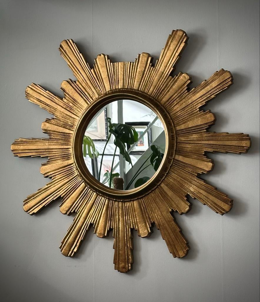 Grote zonnespiegel Sunburst, Antiek en Kunst, Ophalen, Rond, 50 tot 100 cm, Minder dan 100 cm