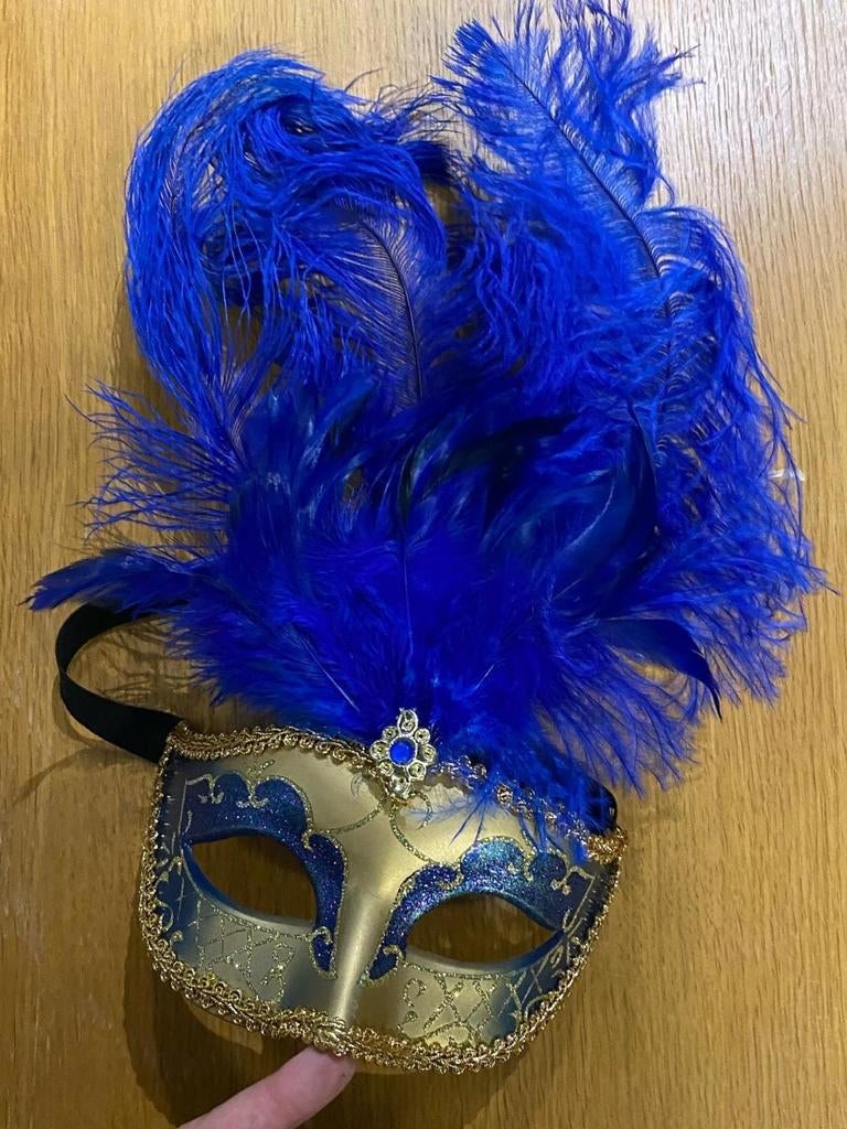 Carnavalsmaskers met pluimen en hoofdtooi - Diverse kleuren, Ophalen of Verzenden