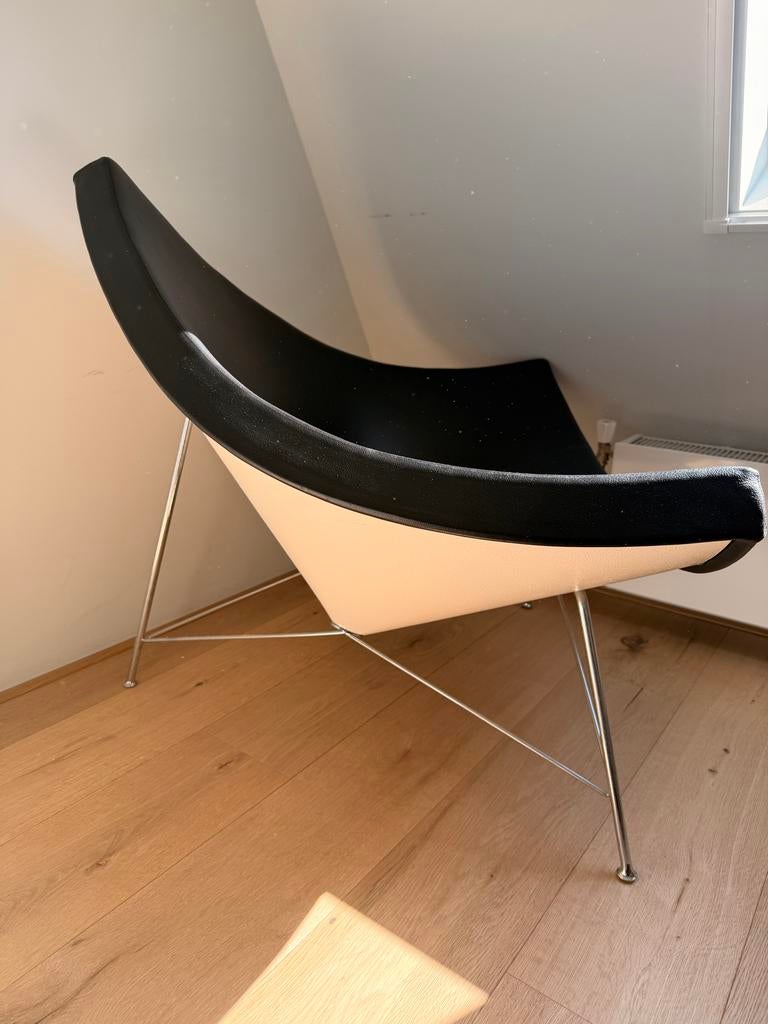 George Nelson coconut chair Vitra, Zwart, Leer, Ophalen of Verzenden, Zo goed als nieuw