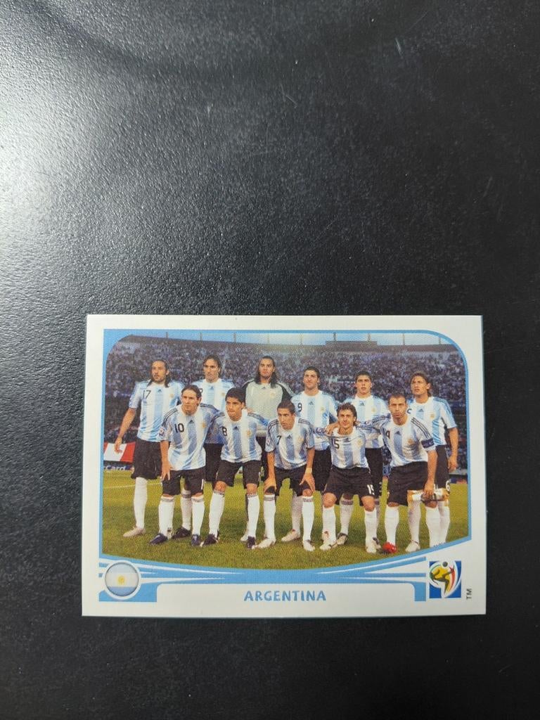 Argentinie teamfoto (met lionel messi) panini wk 2010, Verzamelen, Ophalen of Verzenden, Nieuw, Buitenlandse clubs, Poster, Plaatje of Sticker