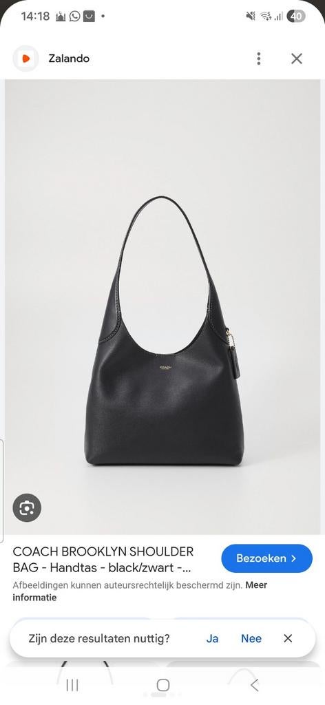 Zwarte Coach Brooklyn Schoudertas - Bijenkorf Eindhoven, Ophalen of Verzenden, Zo goed als nieuw, Zwart, Schoudertasje