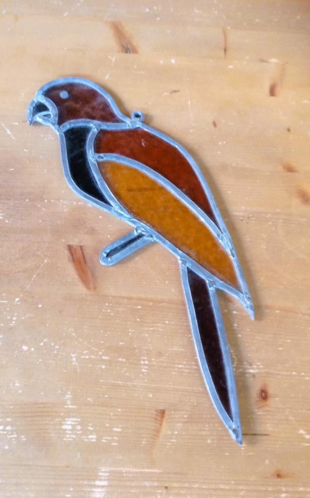 Papagaai in glas en lood, Ophalen of Verzenden