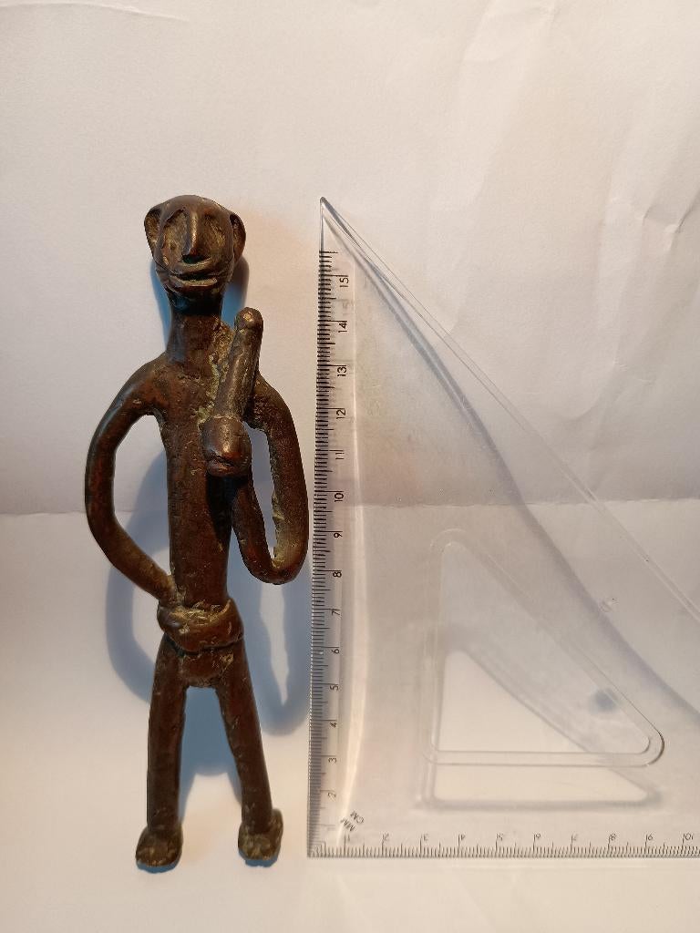 Afrikaans bronzen beeldje 16cm, Antiek en Kunst, Ophalen of Verzenden