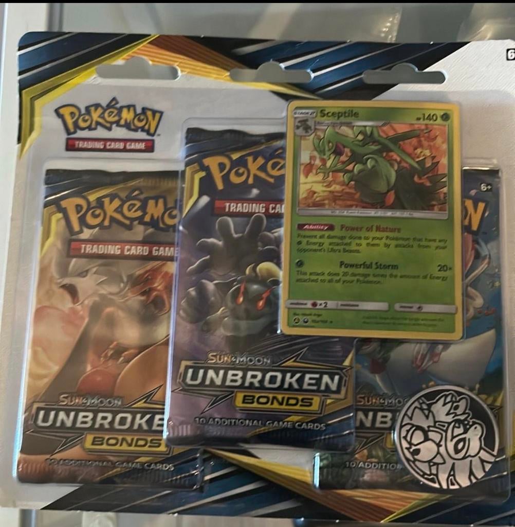 Pokémon TCG Sun & Moon Unbroken Bonds 3pack Blister, Ophalen, Nieuw, Booster, Foil