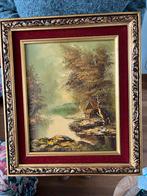 Horlock Schilderij Landschap met Huisje aan het Water, Antiek en Kunst, Kunst | Schilderijen | Klassiek, Ophalen of Verzenden