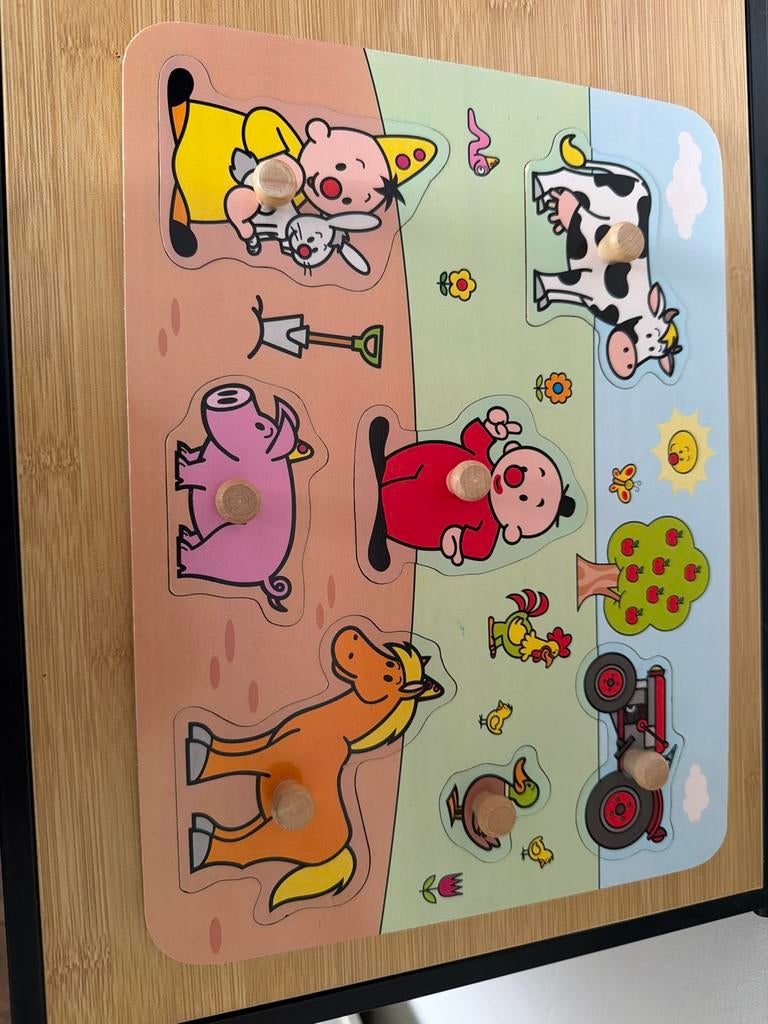 Bumba puzzel - Houten insteekpuzzel met boerderijdieren, Ophalen, 2 tot 4 jaar, Gebruikt, Van hout