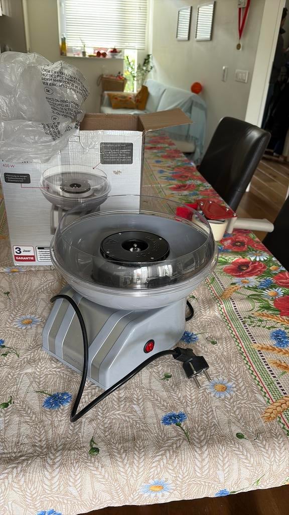 Suikerspinmachine met wagen - 52 cm - 1200 W - turkoois