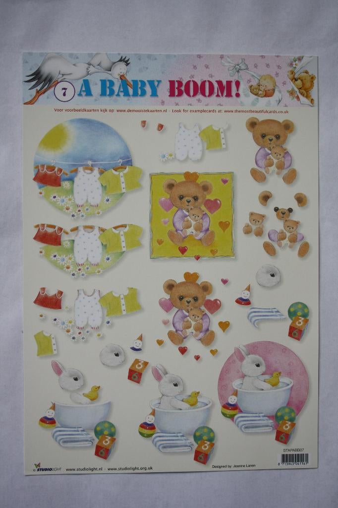 5 stuks Knipvellen A Baby Boom 7142, Hobby en Vrije tijd, Kaarten | Zelf maken, Ophalen of Verzenden, Nieuw, Kind, Knipvel