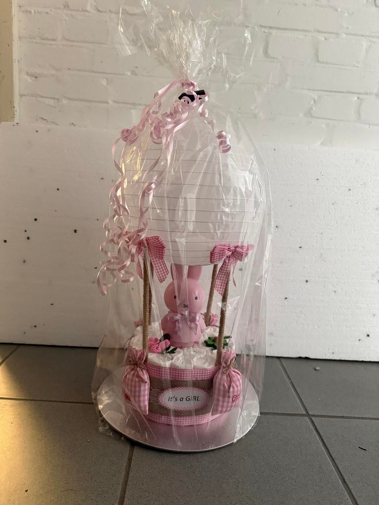 Mooie roze babyshower luiertaart/ballon - Nieuw, Ophalen, Nieuw, Kraamcadeau