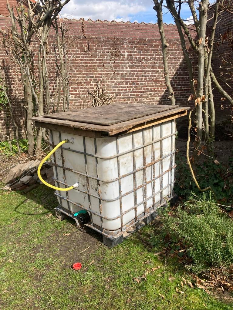 IBC container als vijver, Ophalen, Gebruikt