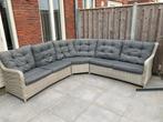 Loungeset 240x240cm met nette kussens en 2 tafels, Gebruikt, Meer dan 8 zitplaatsen, Ophalen of Verzenden, Loungeset