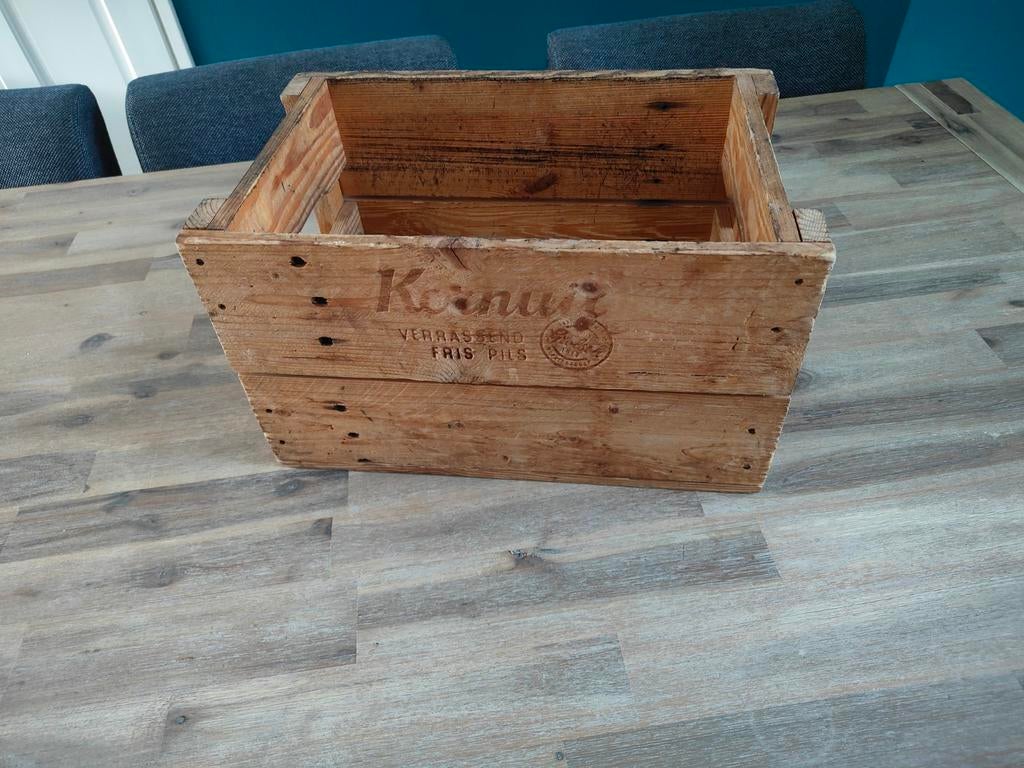 Vintage houten bierkrat Kornuit - Decoratief en praktisch, Gebruikt, Minder dan 35 cm, Minder dan 50 cm, Ophalen of Verzenden