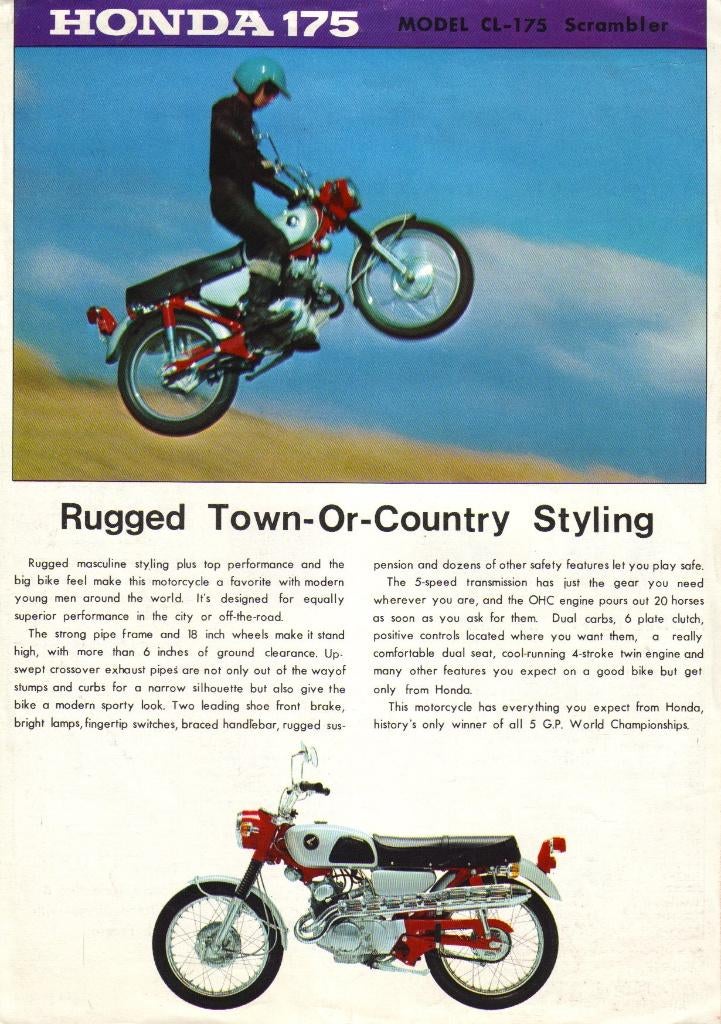 Honda 175 CL 175 Scrambler folder (5798z), Ophalen of Verzenden, Honda