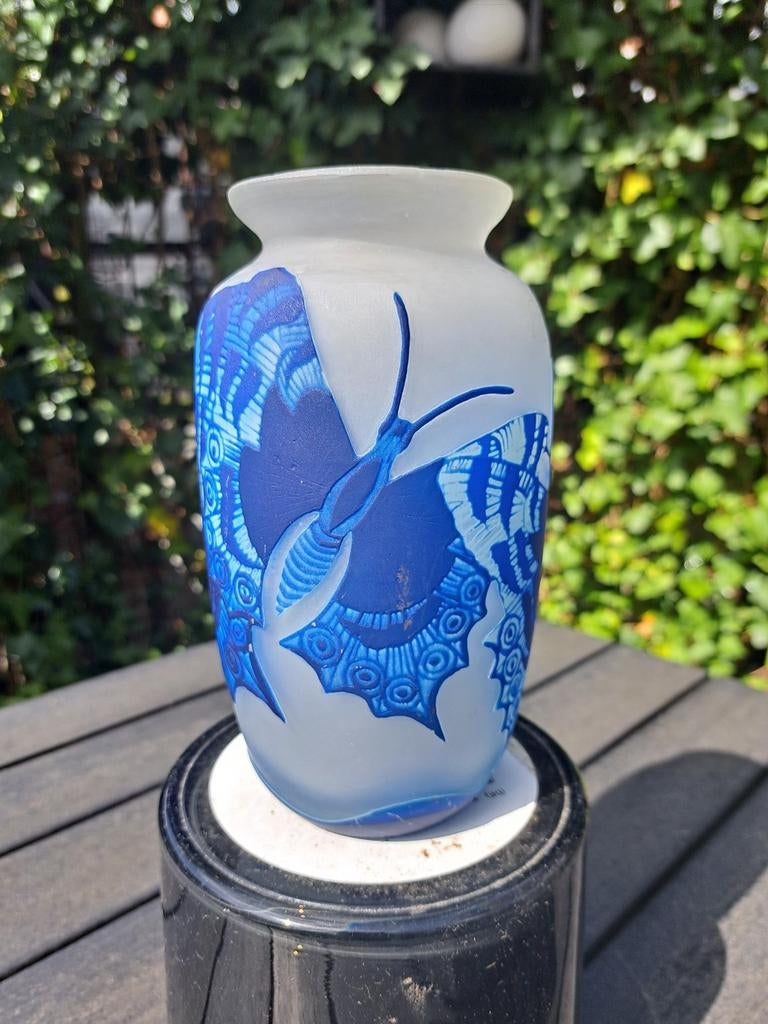 Art Nouveau cameo vaas pâte de verre, Ophalen of Verzenden