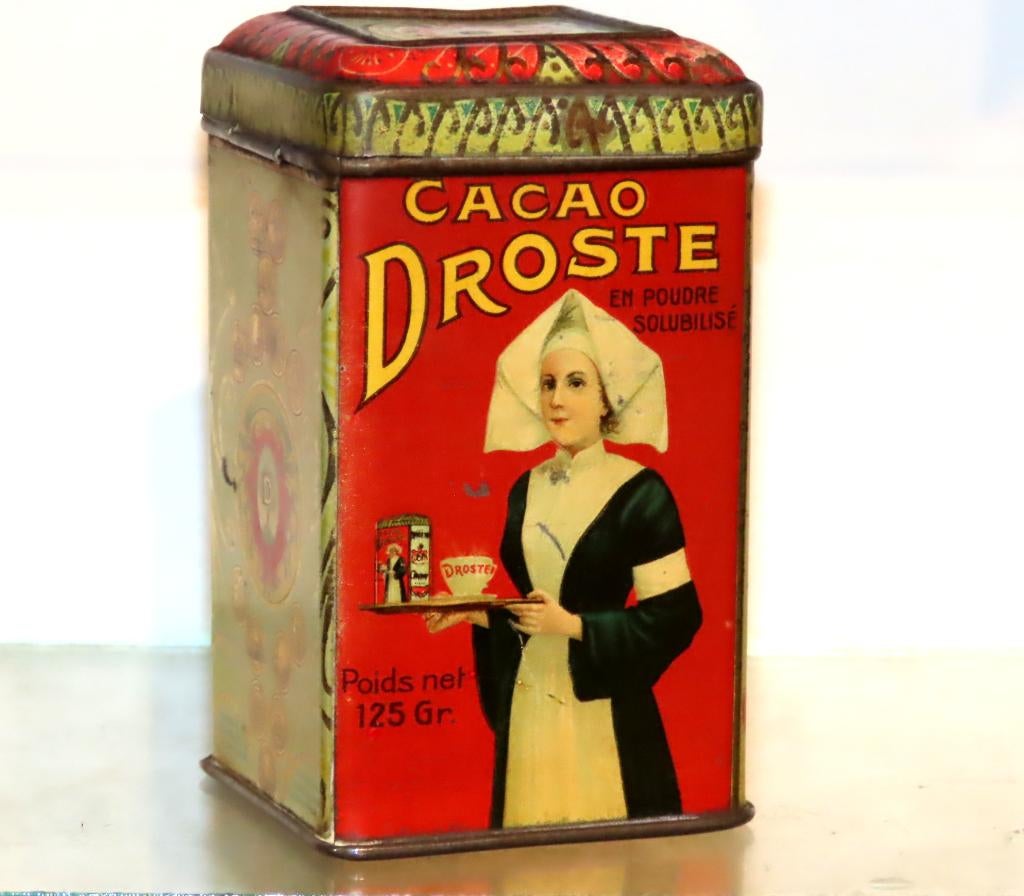 Droste Cacao Haarlem Treincoupé 125 Gram Blik, S M in bodem, Verzamelen, Blikken, Ophalen of Verzenden, Gebruikt, Overige, Droste
