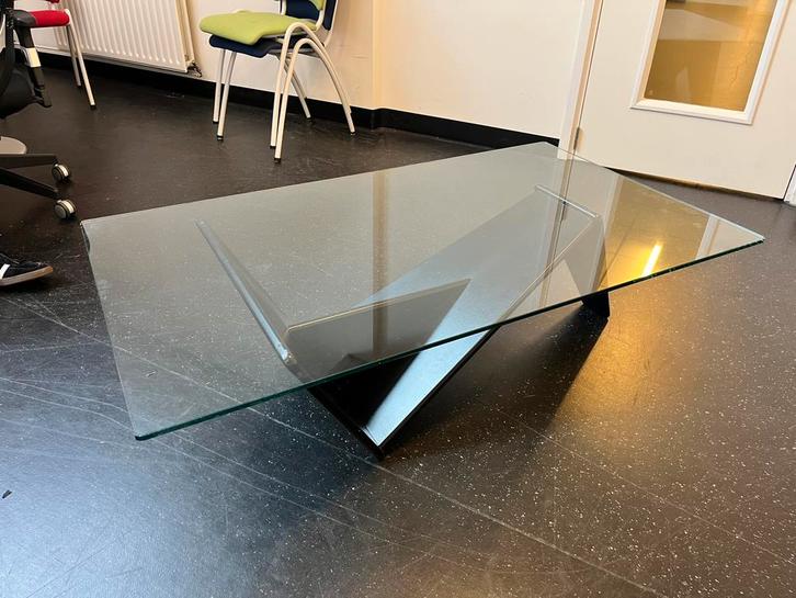 Glazen salontafel - Italiaans Design, Huis en Inrichting, Tafels | Salontafels, Gebruikt, Minder dan 50 cm, 100 tot 150 cm, 50 tot 100 cm