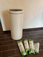 Brabantia prullenbak wit (incl 60+ vuilniszakken), Huis en Inrichting, Ophalen, Gebruikt, 50 tot 75 cm, 20 tot 30 liter