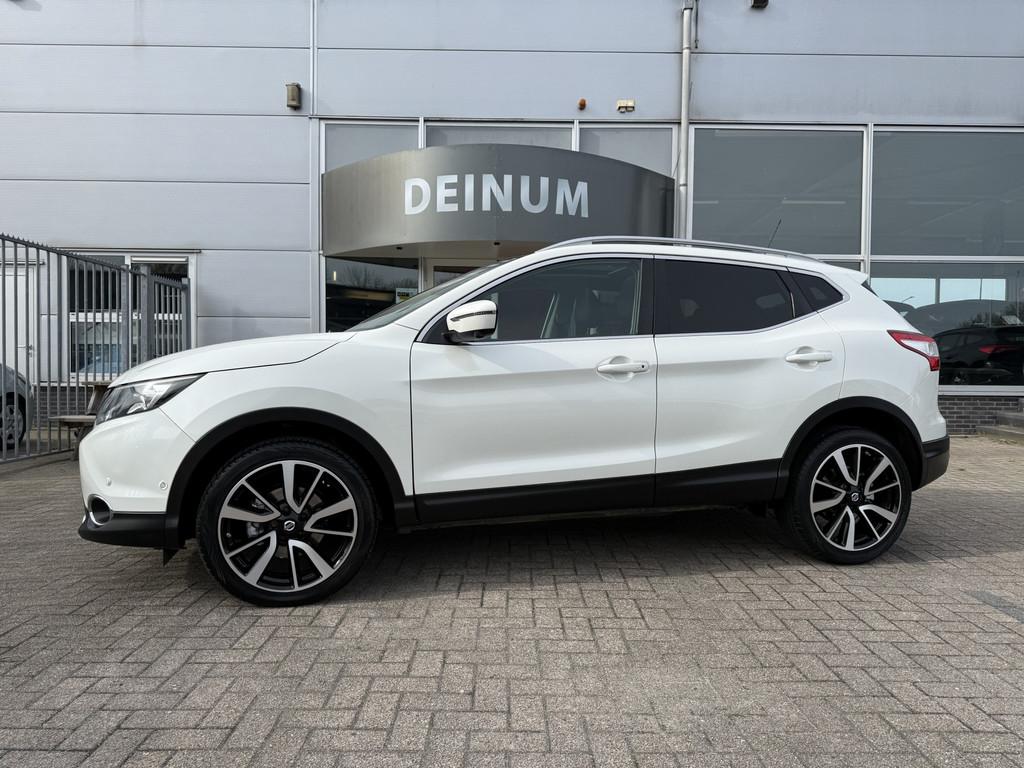 Nissan QASHQAI 1.6 Turbo 164 PK "Tekna" Leder comfintr, Pano, Auto's, 1618 cc, Gebruikt, 4 cilinders, Wit