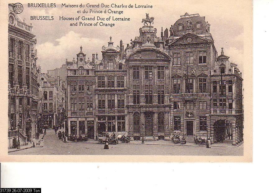 Ansichtkaart	Brussel	Huizen van Lotharingen en Oranje, Verzenden, Voor 1920, Ongelopen, Brussel (Gewest)