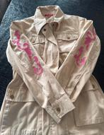 Beige zomerjas met roze borduursels, Ophalen of Verzenden, Gedragen, Maat 38/40 (M), Beige