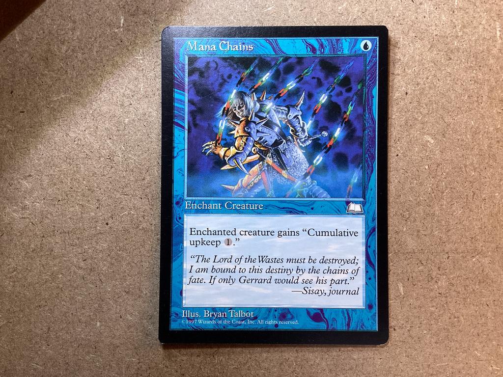 1x Mana Chains (Excellent), Hobby en Vrije tijd, Verzamelkaartspellen | Magic the Gathering, Ophalen of Verzenden, Zo goed als nieuw