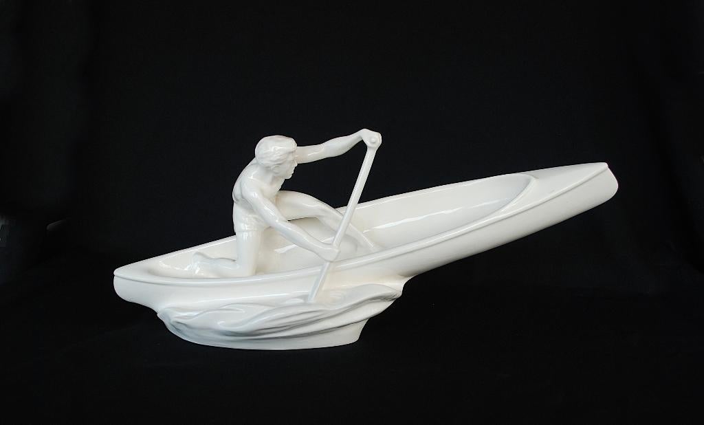 Kanoër kano groot porselein Beeldhouwer Jihokera Bechyně, Ophalen of Verzenden