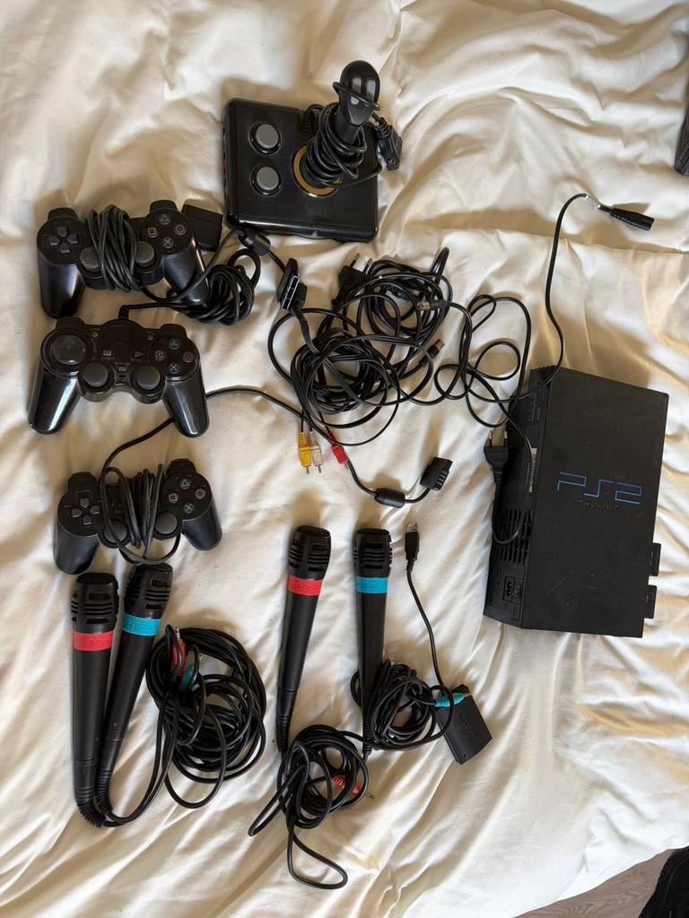 PlayStation 2 (PS2) + SingStar microfoons + kabels | Werkend, Spelcomputers en Games, Games | Sony PlayStation 2, Ophalen, Muziek