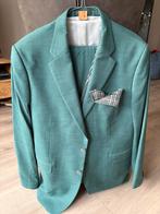 Trouwpak groen, met twee gilets en bijpassende schoenen, Ophalen, Zo goed als nieuw, Maat 52/54 (L), Groen