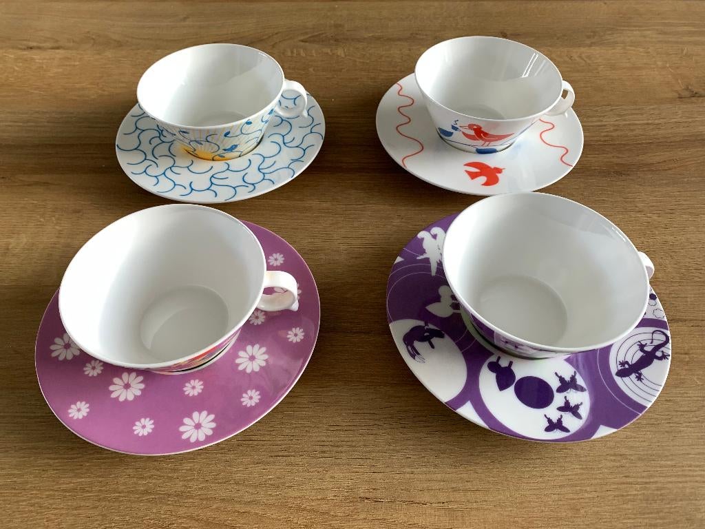 4 hele mooie Design kop en schotels Ritzenhoff T-amo, Huis en Inrichting, Keuken | Servies, Ophalen, Nieuw, Overige stijlen, Kop(pen) en/of Schotel(s)