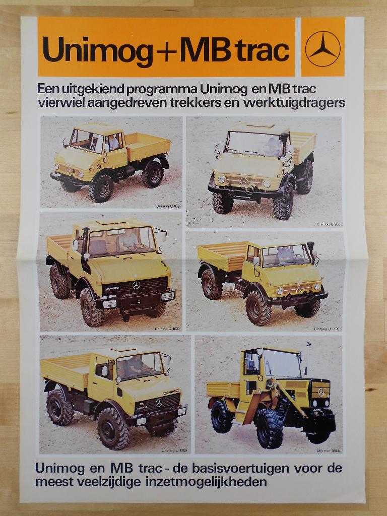 Unimog & MB-Trac Brochure 1979 U600 U900 U1000 U1100 U1500, Ophalen of Verzenden, Zo goed als nieuw, Overige merken, Mercedes-Benz