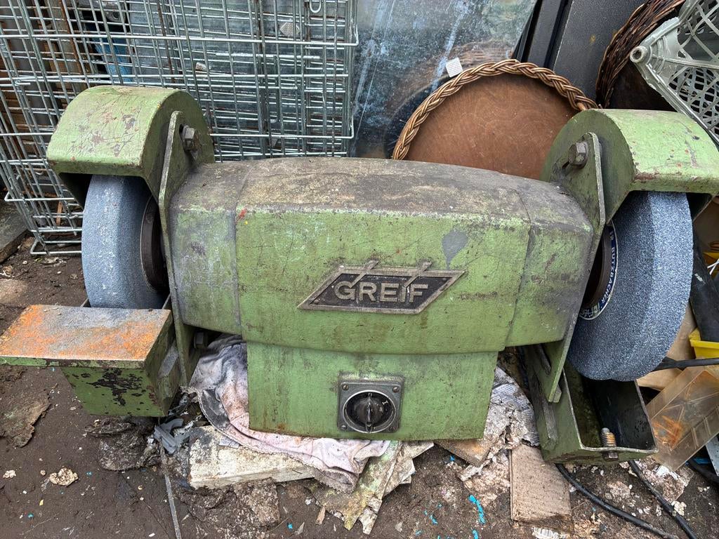 Zware Greif Werbank Slijpmachine - Robuust en Krachtig, Ophalen of Verzenden, Gebruikt, 1000 watt of meer, Werkbankslijpmachine