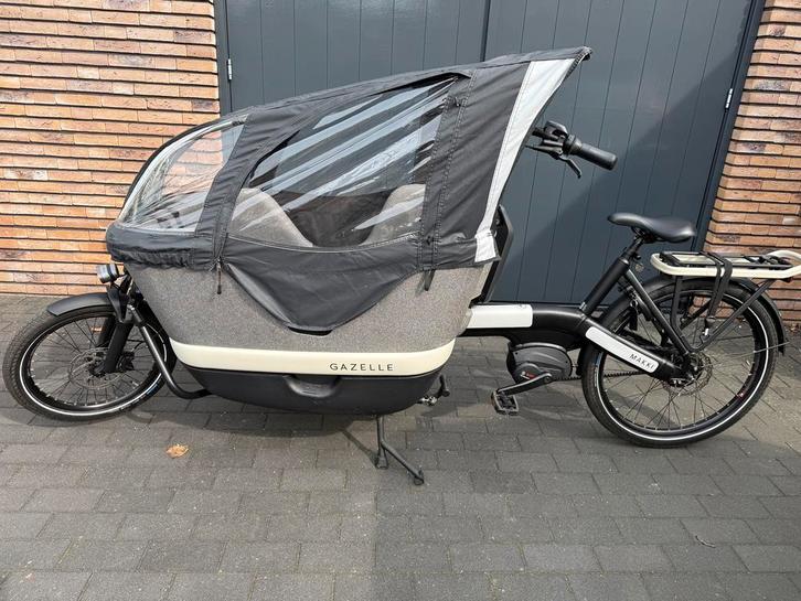 Gazelle Makki, 1306 km (mei 2023), Fietsen en Brommers, Fietsen | Bakfietsen, Zo goed als nieuw, Gazelle, 3 kinderen, Elektrisch