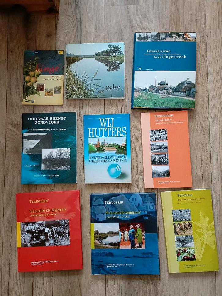 9 verschillende boeken over "De Betuwe" en zijn Dorpen., Boeken, Streekboeken en Streekromans, Zo goed als nieuw, Gelderland, Ophalen of Verzenden