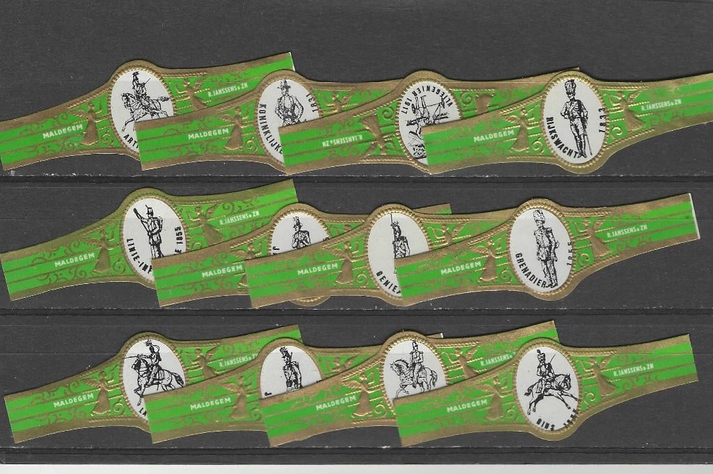 reeks 3074  janssens   1-12   sigarenbanden, Ophalen of Verzenden, Zo goed als nieuw, Sigarenbandjes