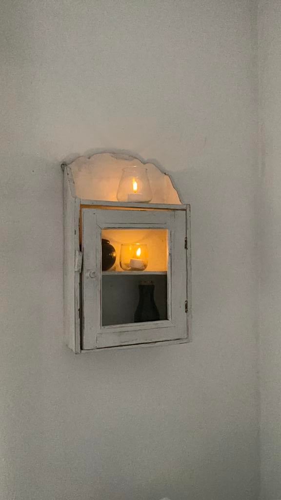 Hangkastje wit hout, Ophalen, Gebruikt