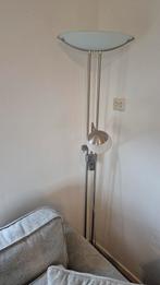 Stijlvolle RVS staande lamp met dimmer, Ophalen, Gebruikt, Glas, Modern