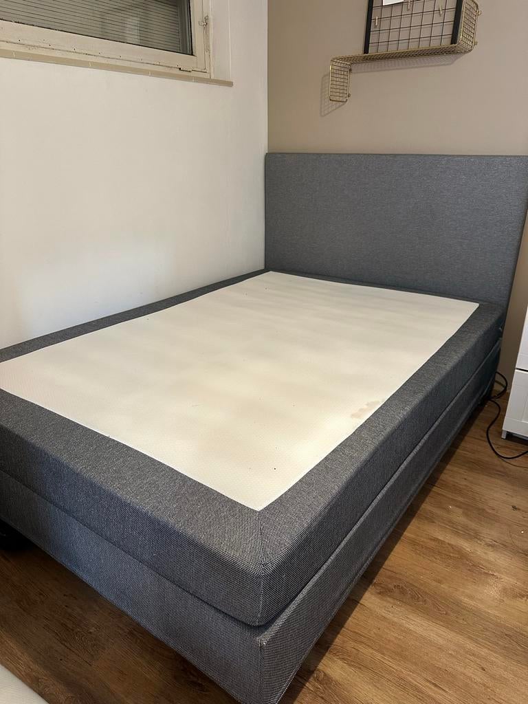 Boxspring Jysk, twijfelaar (140x200), Ophalen, Gebruikt, 140 cm, Twijfelaar