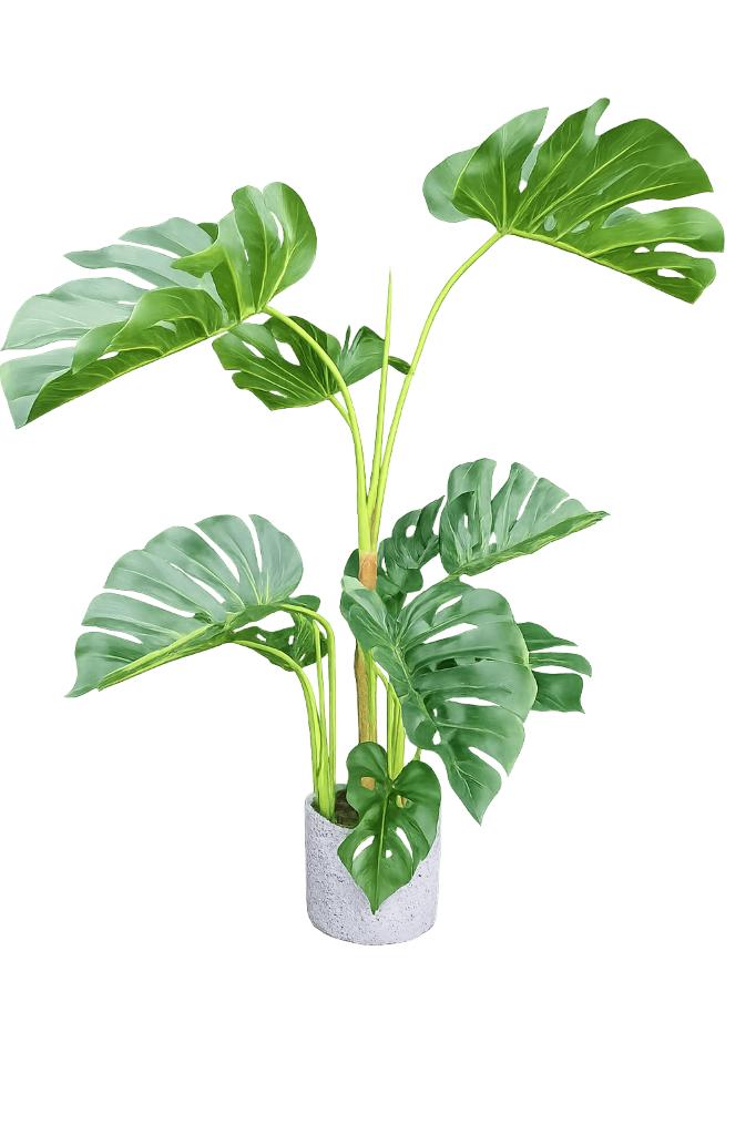 Kunstplant Kunstboom  Monstera vingerplant 120 cm, Binnen, Lank, Onderhoudsvrij, Kunstplant