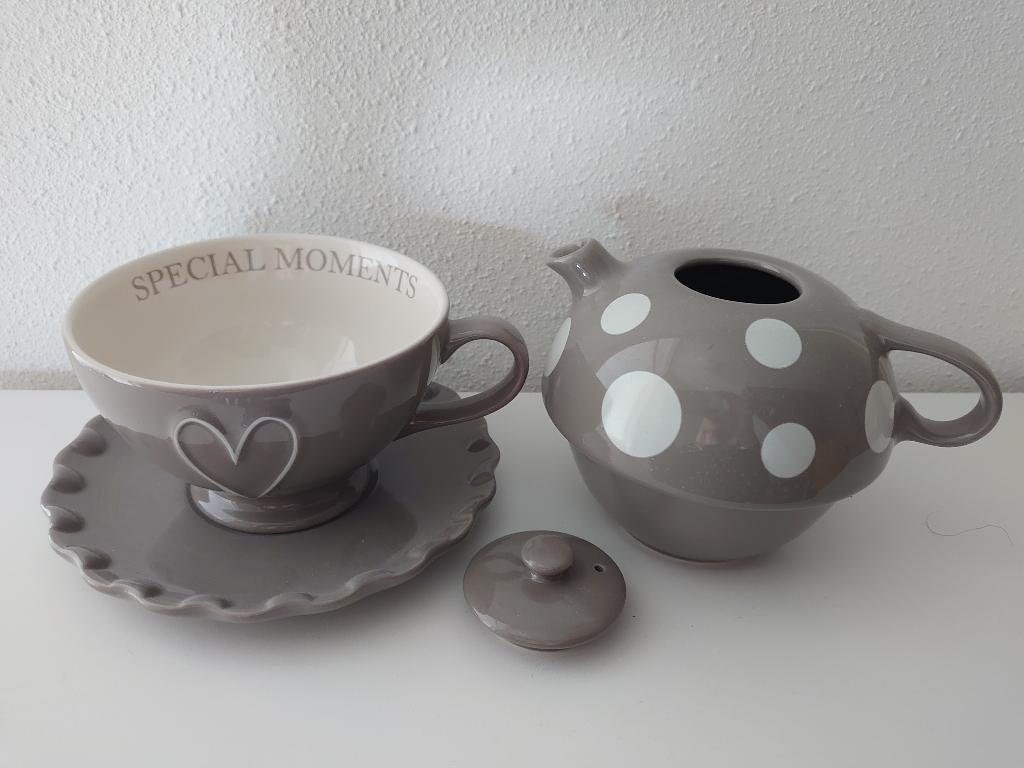 Tea for One set - Polka Dots, Verzenden, Nieuw, Overige stijlen, Kop(pen) en/of Schotel(s)