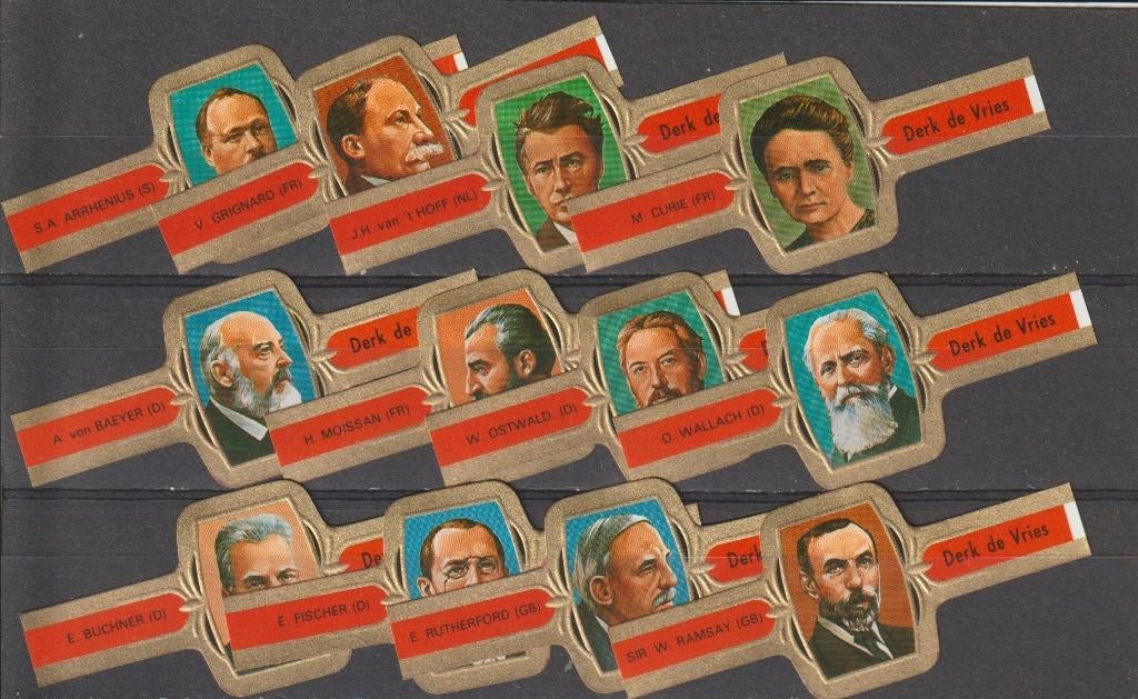 reeks 443  nobel winnars 1-12   sigarenbanden, Ophalen of Verzenden, Zo goed als nieuw, Sigarenbandjes