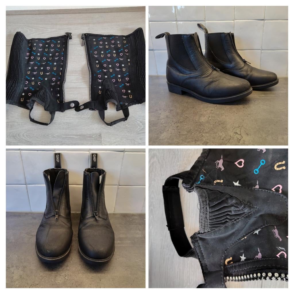 Set chaps maat 10 en jodhpurs maat 36, Dieren en Toebehoren, Paardrijkleding, Kinderen, Ophalen of Verzenden, Zo goed als nieuw