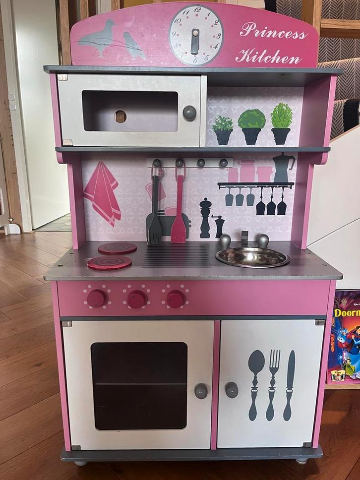 Leuke roze houten speelkeuken 'Princess Kitchen', Kinderen en Baby's, Speelgoed | Speelkeukens, Gebruikt, Speelkeuken, Hout, Ophalen