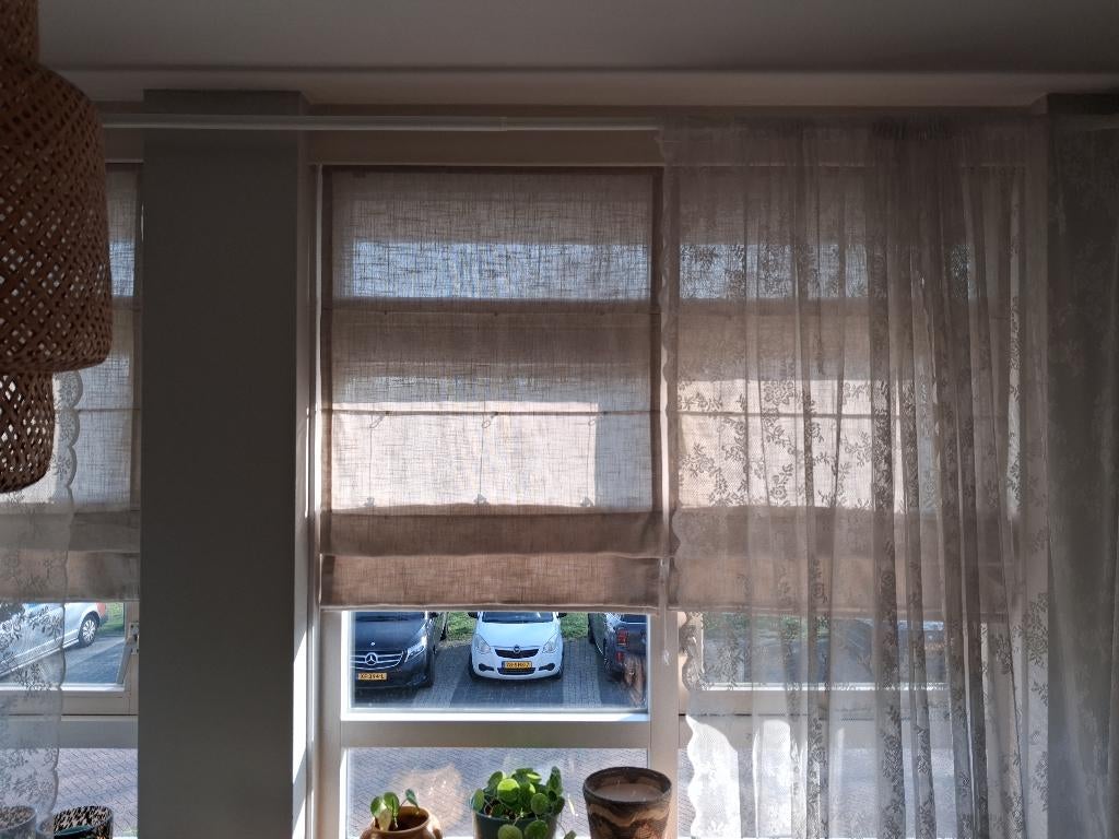 Decosol vouwgordijnen, Ophalen, Beige, 50 tot 100 cm, Zo goed als nieuw