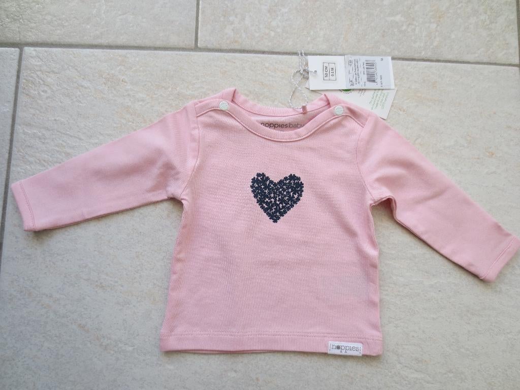 Noppies baby, roze shirt, maat 50, NIEUW, Kinderen en Baby's, Babykleding | Maat 50, Meisje, Nieuw, Ophalen of Verzenden, Noppies
