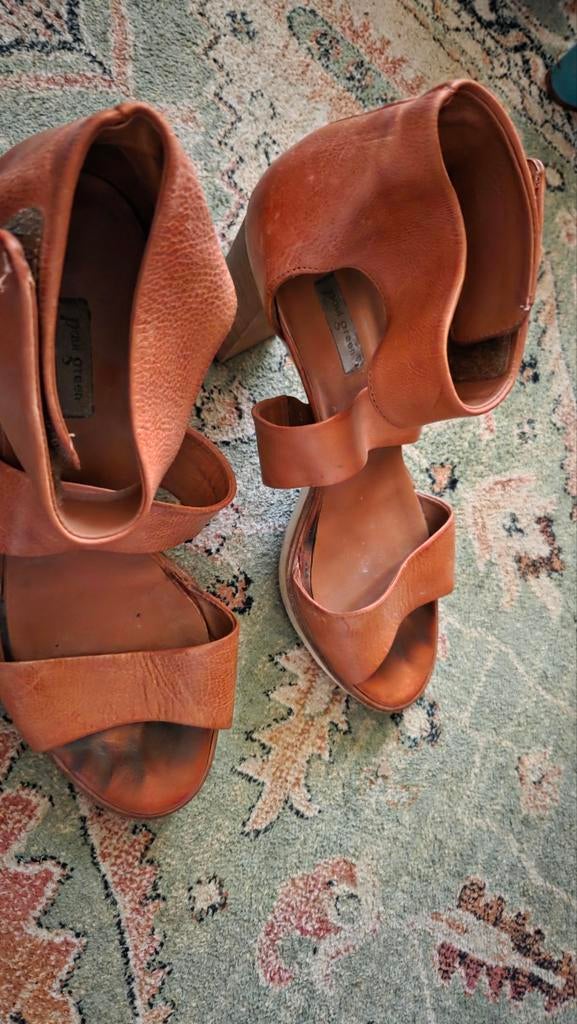 Paul Green bruine sandalen met hak, Kleding | Dames, Schoenen, Ophalen of Verzenden, Zo goed als nieuw, Bruin, Sandalen of Muiltjes