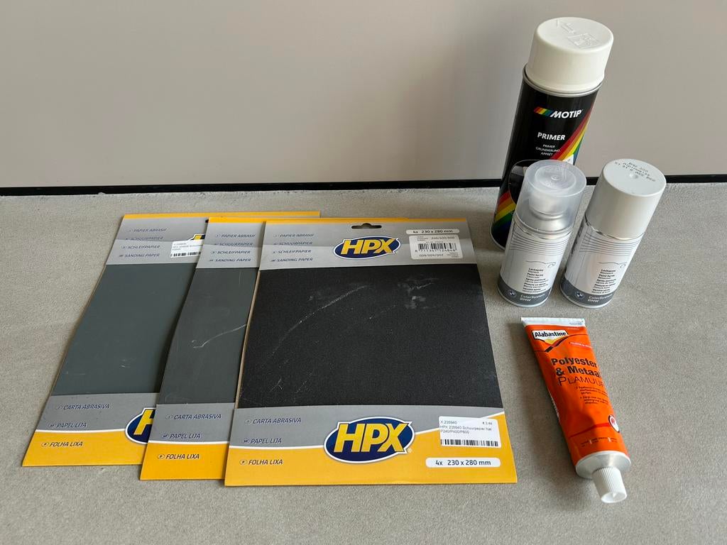 BMW schadeherstel Alpinweiss III 300 origineel (set), Voor, Nieuw, Ophalen of Verzenden, Spatbord