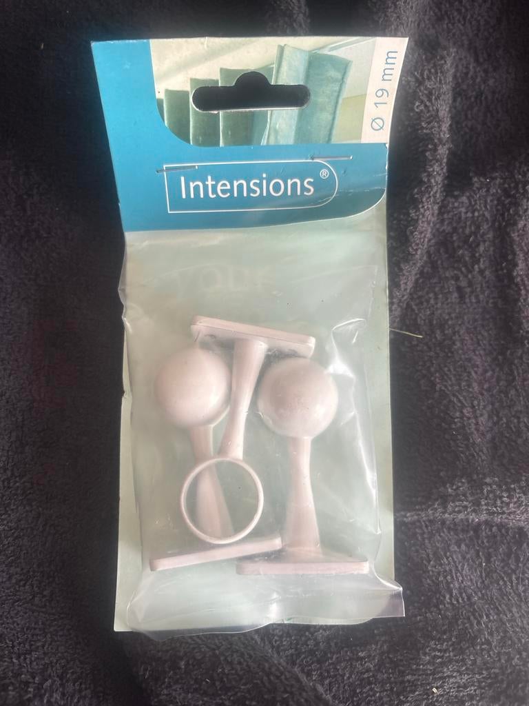 Intensions Gordijnroede Steunen + Ring (Ø 19 mm) Wit, Minder dan 50 cm, Wit, Nieuw, Ophalen of Verzenden