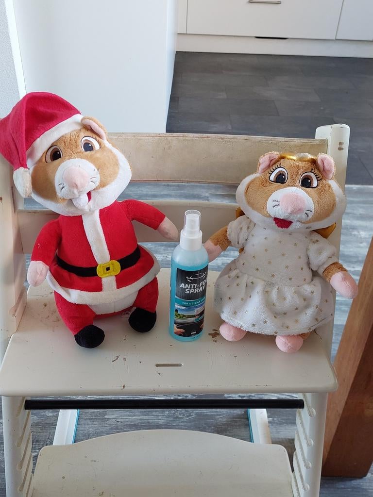 Twee hamster knuffels, kerstman en engel, Ophalen of Verzenden